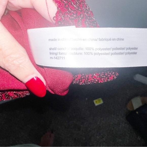 Eloquii Sequin Puff Sleeve Dress - Red - Picture 5 of 5